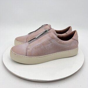 Frye Rebel Lena Zip Women Size 8M Pink Soft Leather Front Zip Casual Shoes